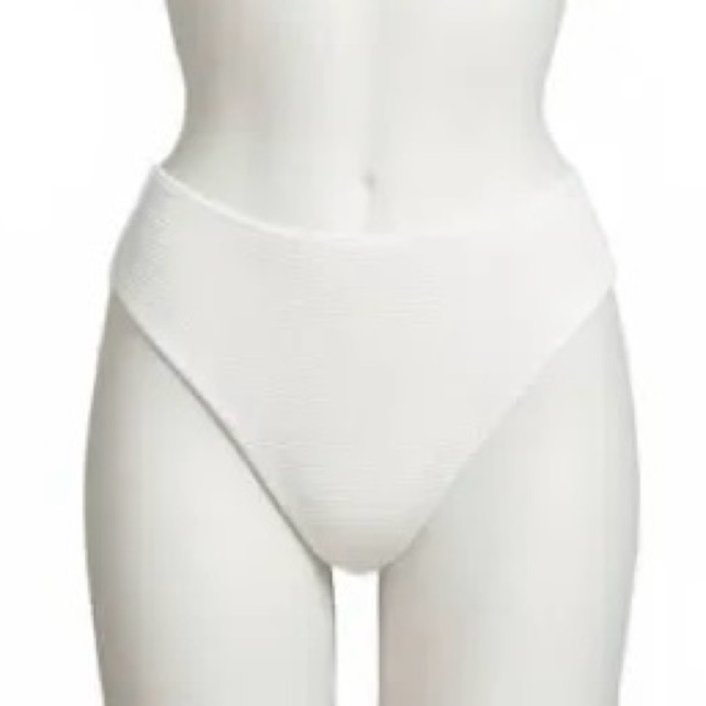 Rumer the Label Swim Cassidy High Waisted Bottoms White S‎ NWT